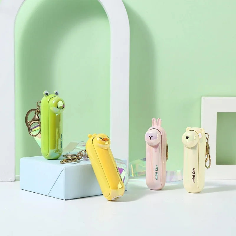 Cute Mini Fan Kipas Portable Hand Fold Bedside Office USB Charge Battery Table Desk Cooling